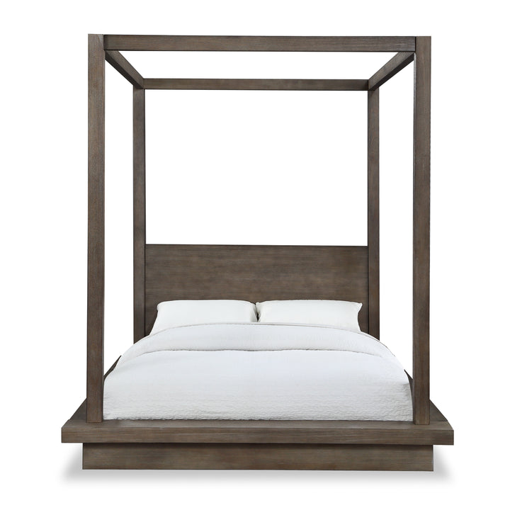 Modus Furniture 8D64F5 Melbourne Wood Canopy Bed In Dark Pine