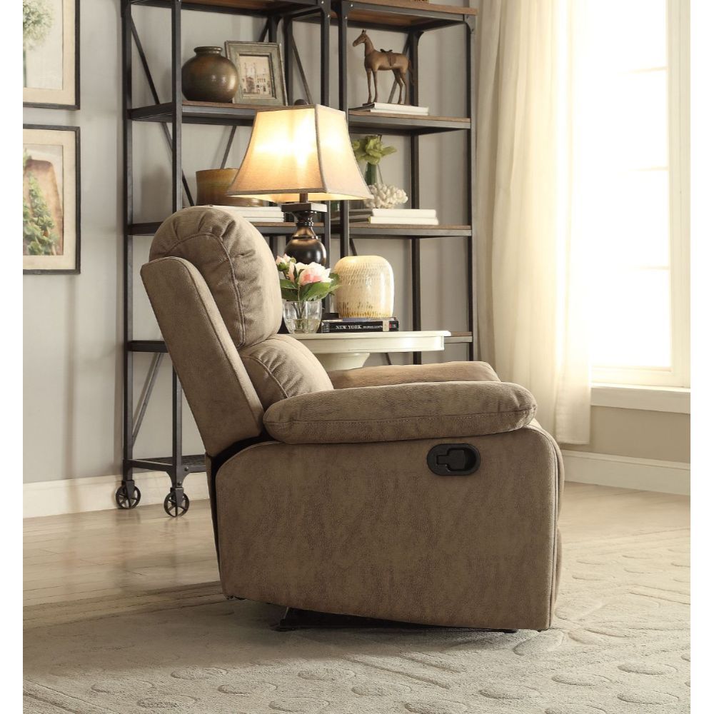 Bina - Motion Recliner - Taupe Polished Microfiber