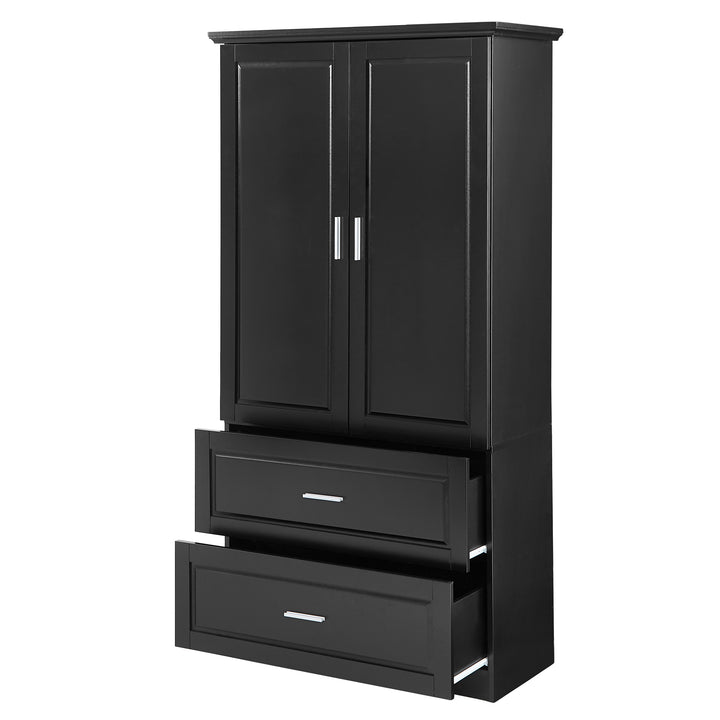 tall-bathroom-storage-cabinet-with-two-doors-and-drawers-black