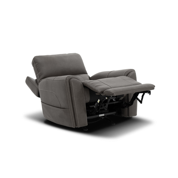 Carter Fabric Power Rocking Recliner with Power Headrest, Lumbar, Heat &amp; Massage in Smoke