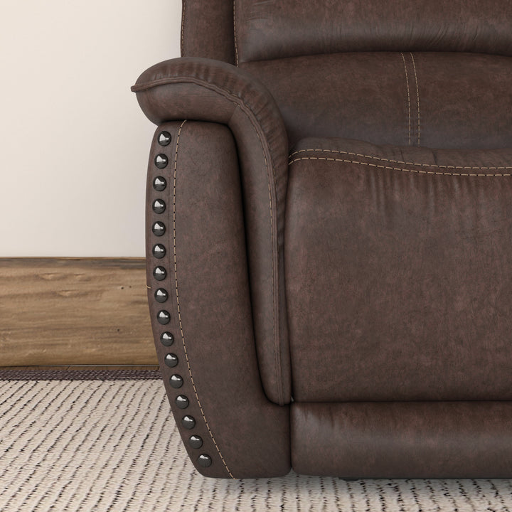 Beau Fabric Power Recliner with Power Headrest in Sable