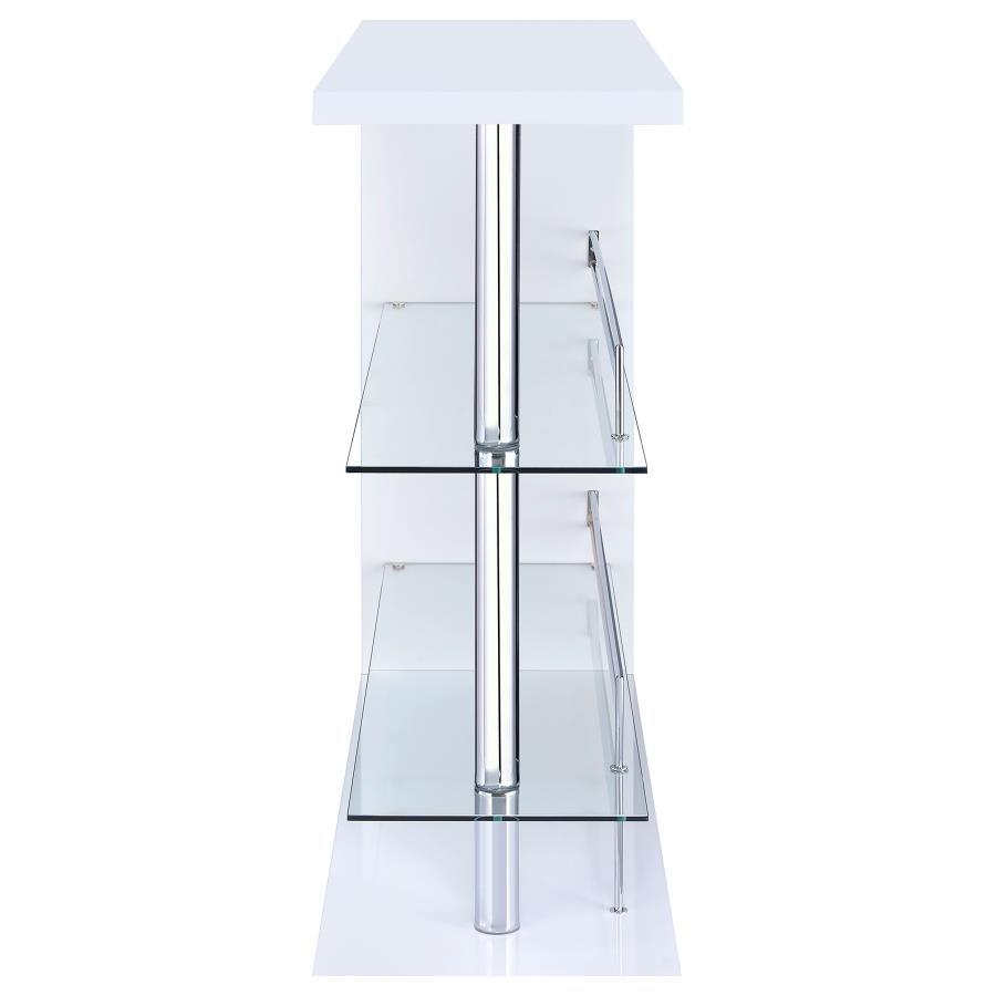 Prescott - Rectangular Home Bar Table - White High Gloss