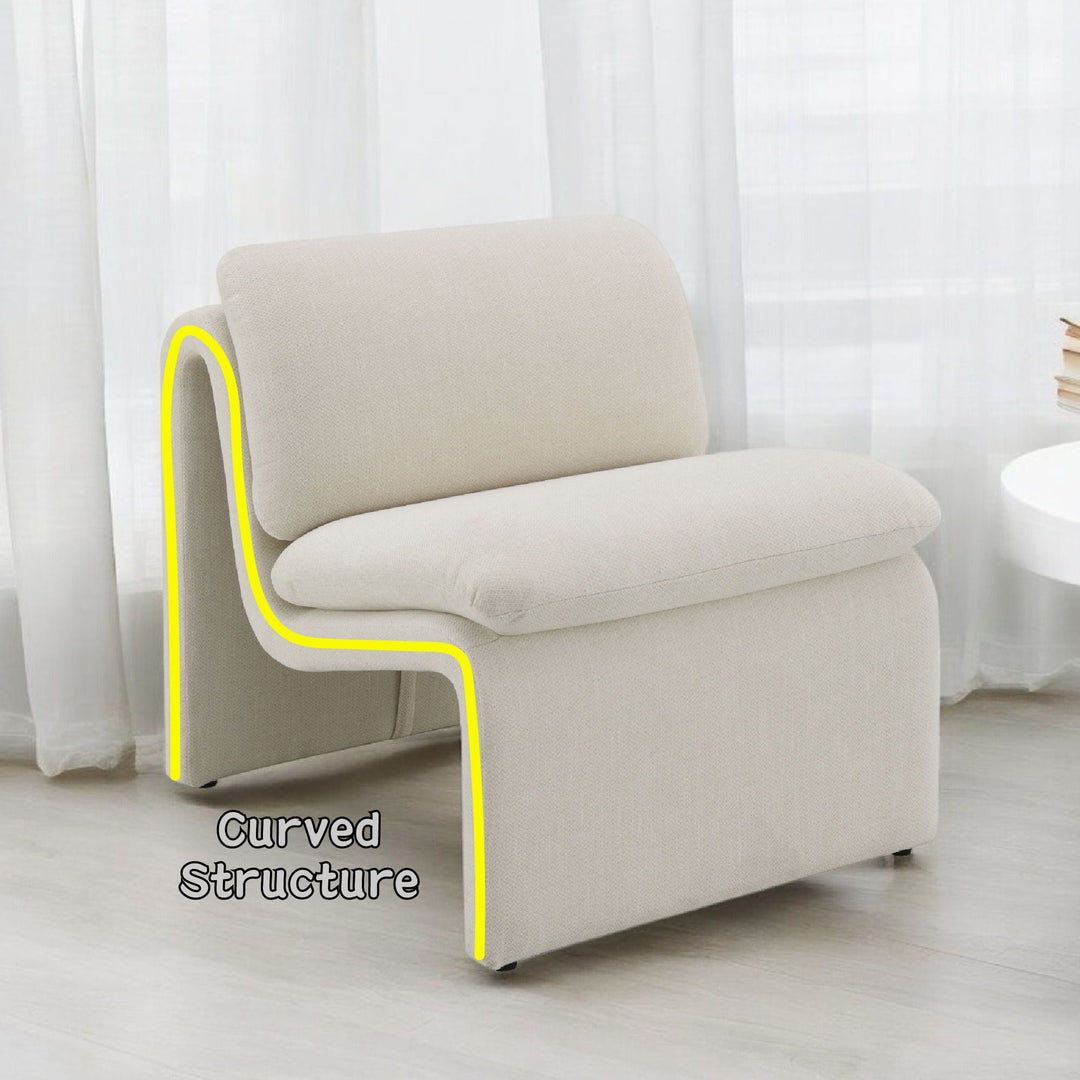 Jaeda - Innovative EleganceAccent Chair In Curved Shape - Beige