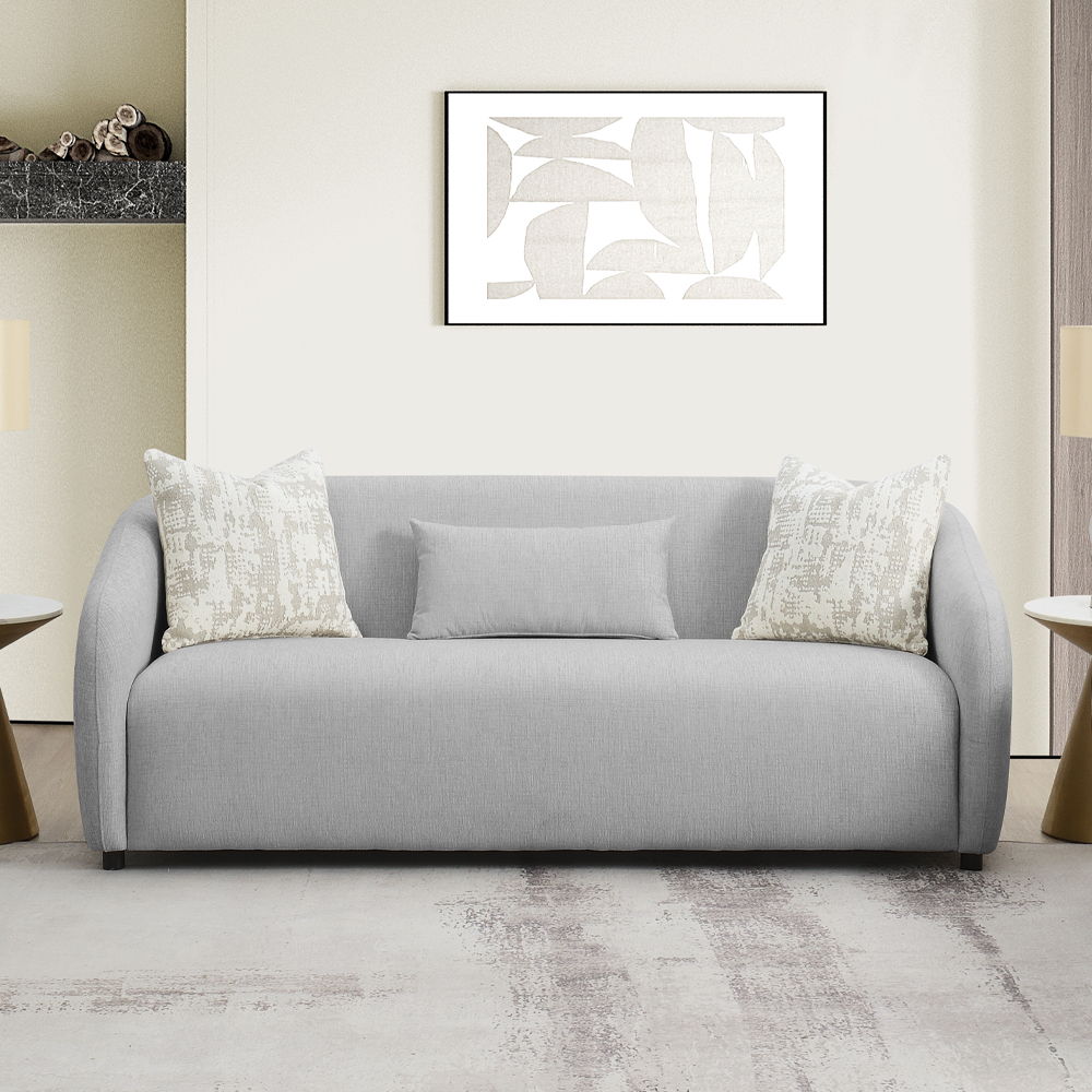 Etienne - Sofa With 3 Pillows - Gray Linen