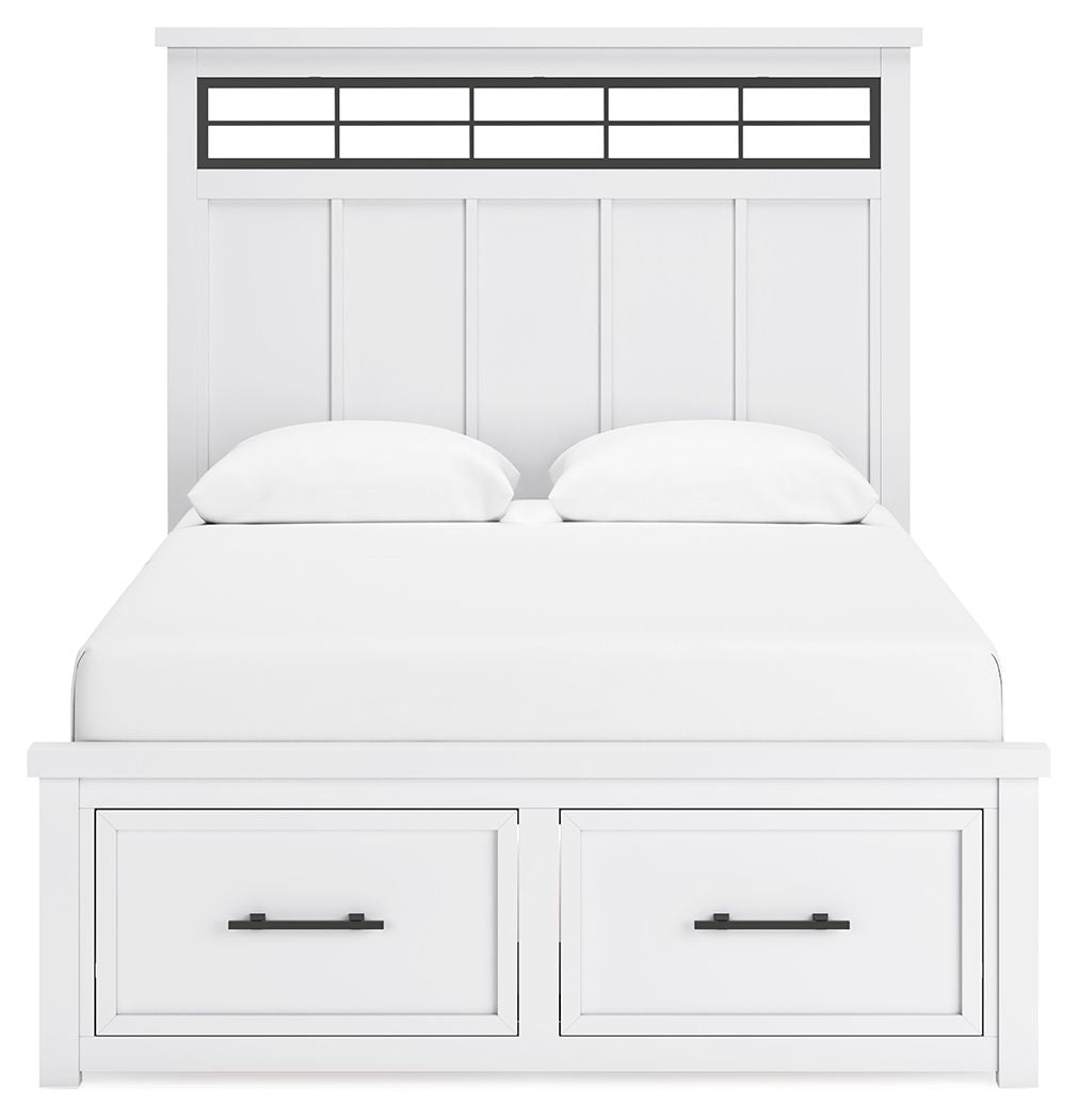 Ashbryn - Queen Panel Storage Bed - White / Natural by Ashley Furniture product image