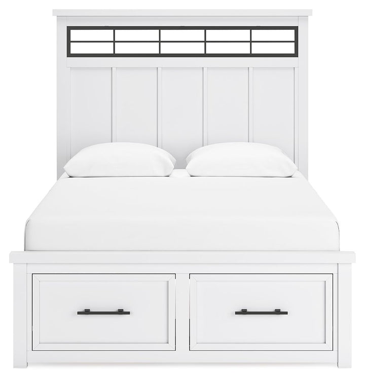 Ashbryn - Queen Panel Storage Bed - White / Natural by Ashley Furniture product image