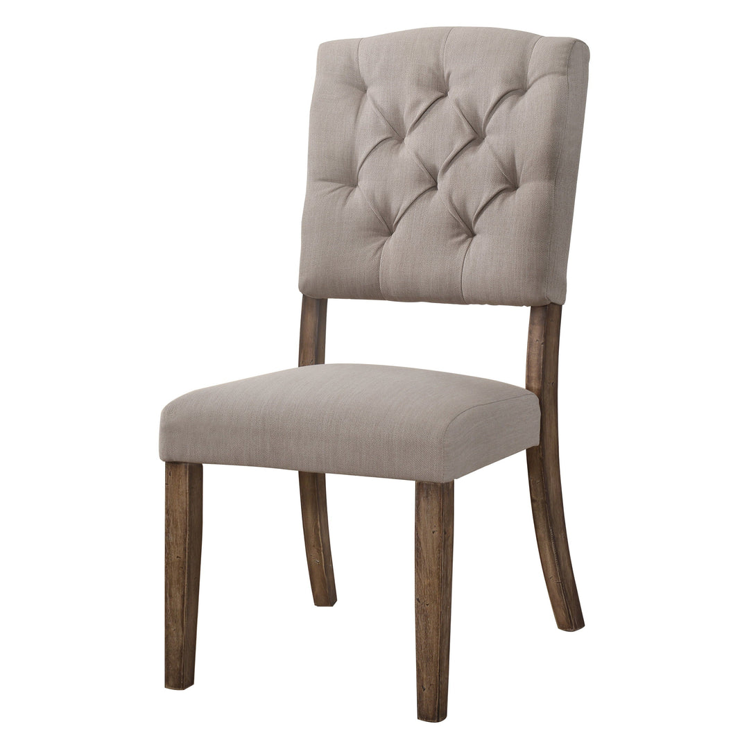 Bernard - Weathered Side Chair (Set of 2) - Beige / Oak