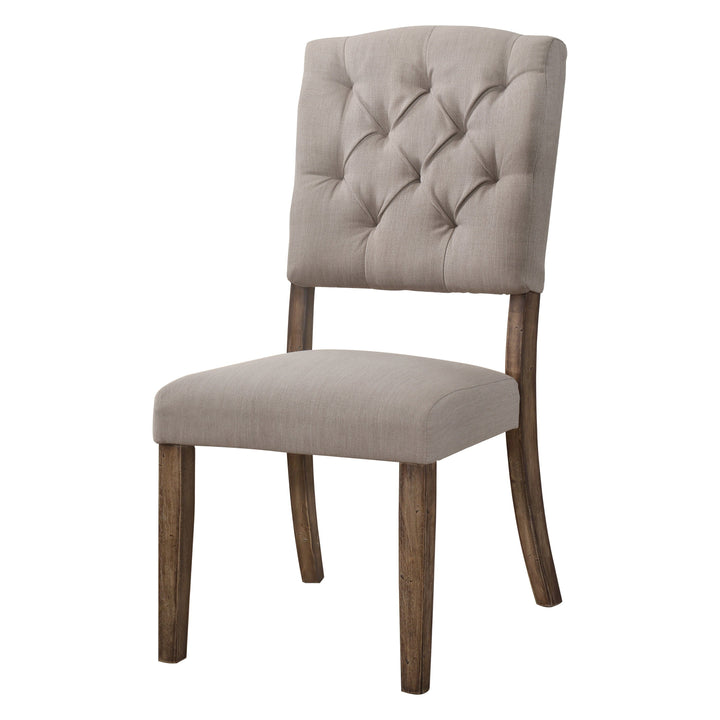 Bernard - Weathered Side Chair (Set of 2) - Beige / Oak