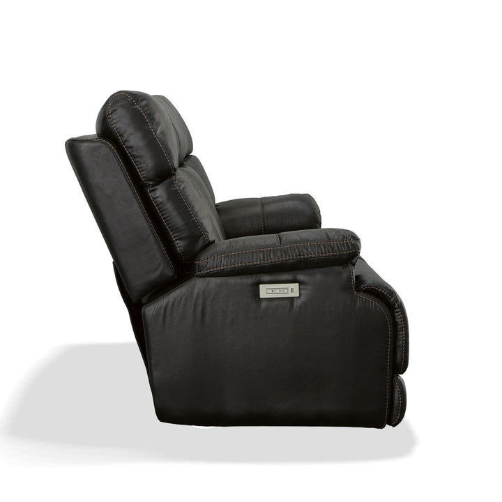Clive Fabric Power Reclining Loveseat with Power Headrests &amp; Lumbar in Peppercorn