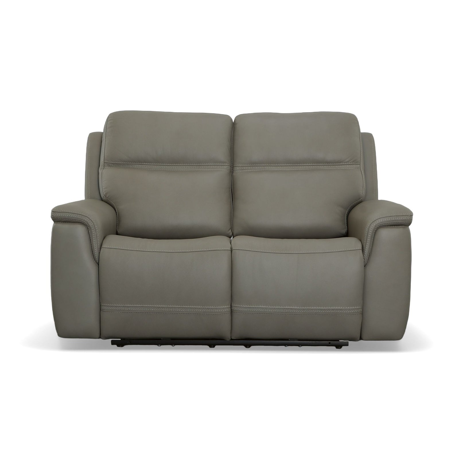 Sawyer Leather Power Reclining Loveseat w/ Pwr Headrests, Lumbar in Grey