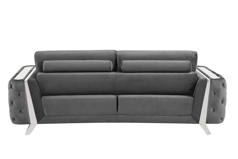 DivanItalia 1051 Sofa in Velvet Fabric - Dark Gray