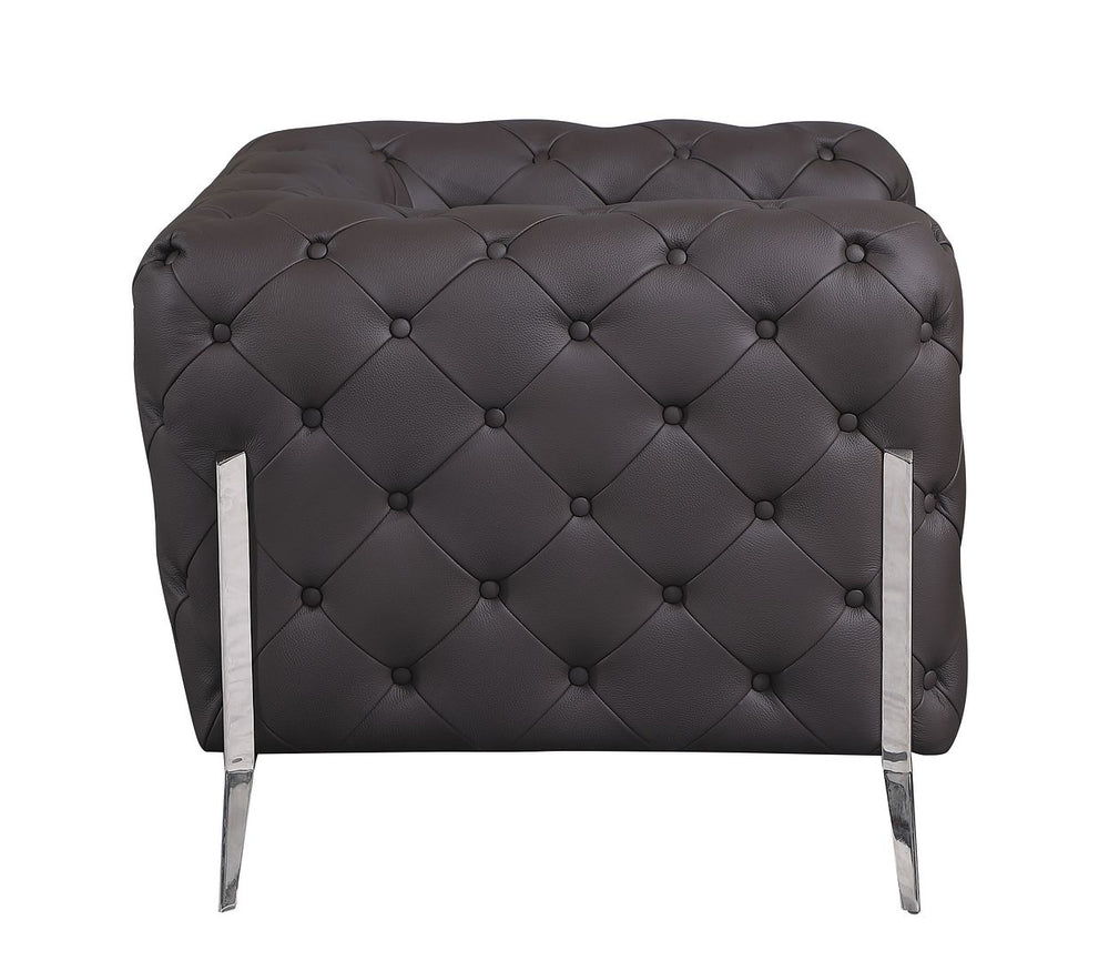 DivanItalia 970 Chair in Top-Grain Italian Leather - Brown