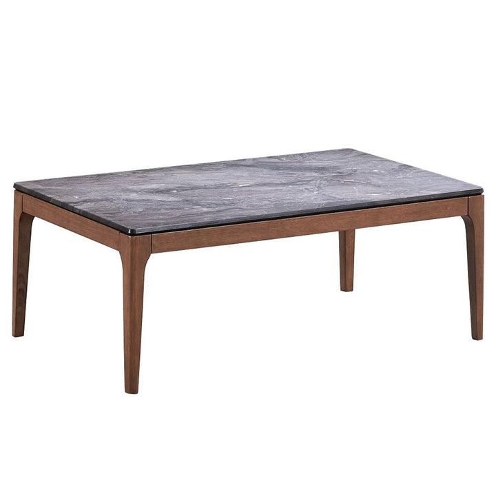 Bevis - Coffee Table - Engineered Stone Top & Walnut