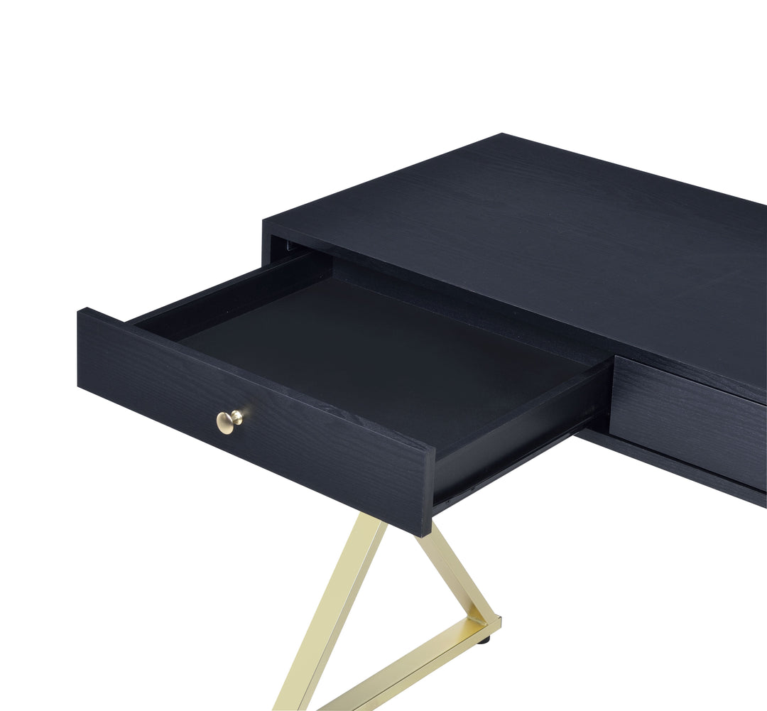 Coleen - Vanity Desk Same 92310) - Black & Brass