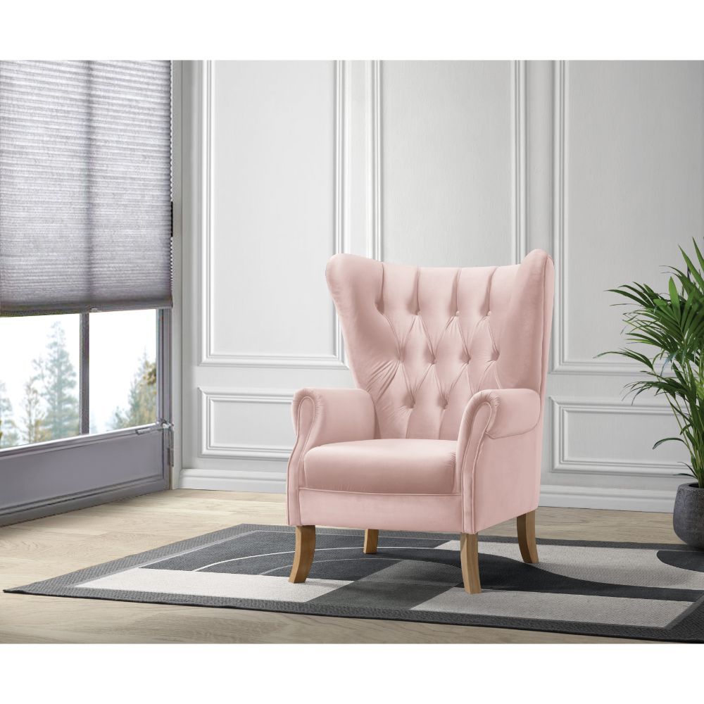 Adonis - Accent Chair - Blush Pink Velvet