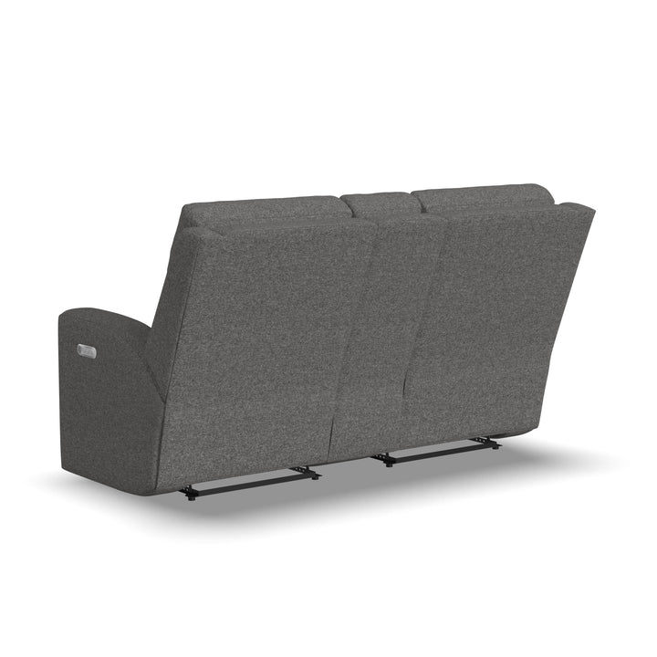 Score Power Reclining Loveseat With Console &amp; Power Headrests &amp; Lumbar Dark Gray