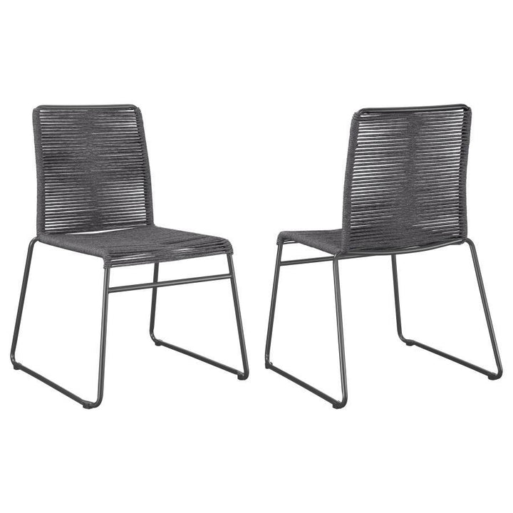 Coaster Furniture Jerome - Woven Rope Stackable Side Chair  - Charcoal