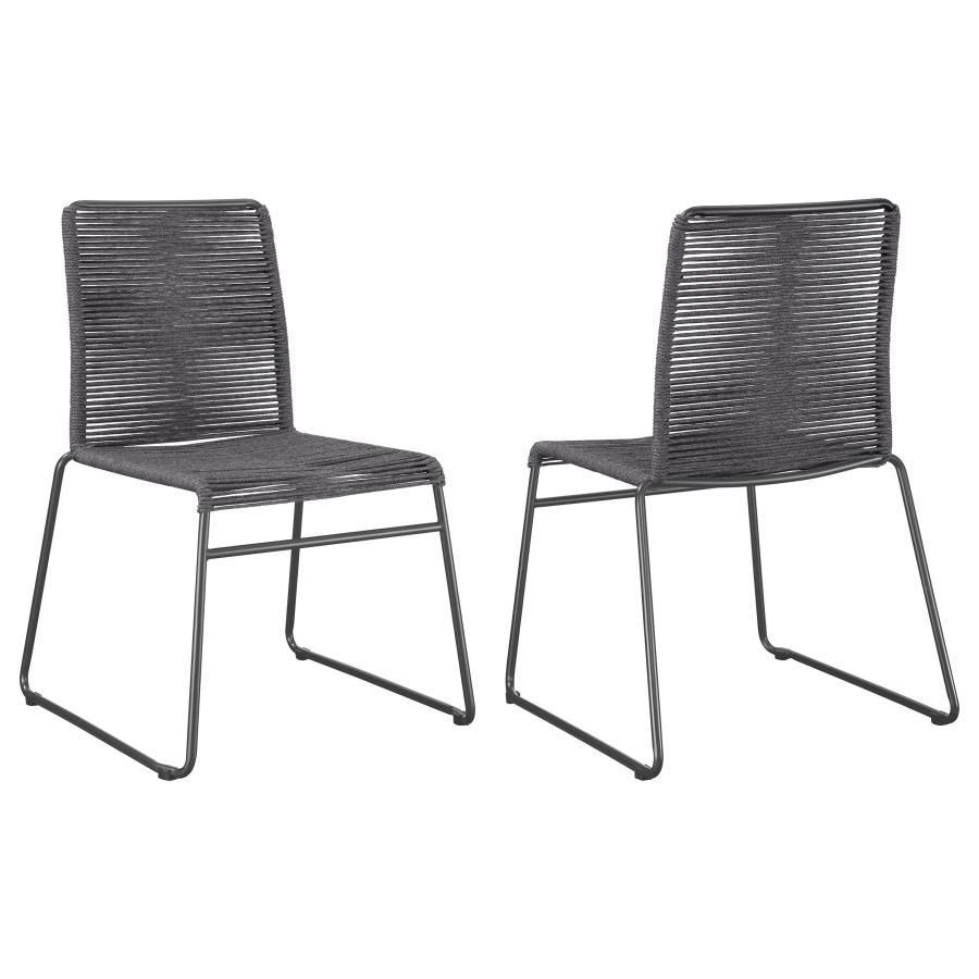Coaster Furniture Jerome - Woven Rope Stackable Side Chair  - Charcoal