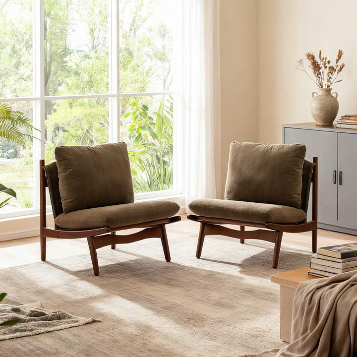 Vista Wood Frame Accent Chair – Espresso (Set of 2)