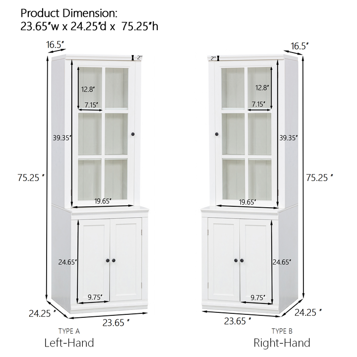 retro-style-hutch-cabinet-with-single-glass-door-white