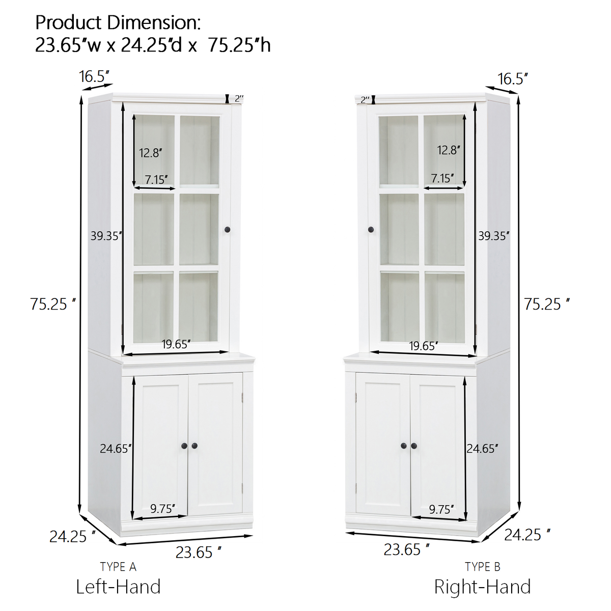 retro-style-hutch-cabinet-with-single-glass-door-white