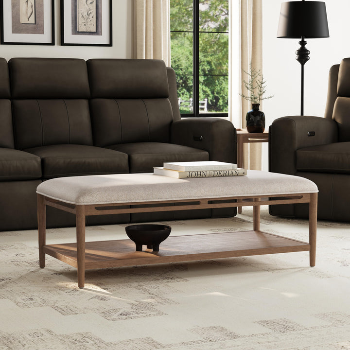 Verona Rectangular Coffee Table Beige / Dark Brown