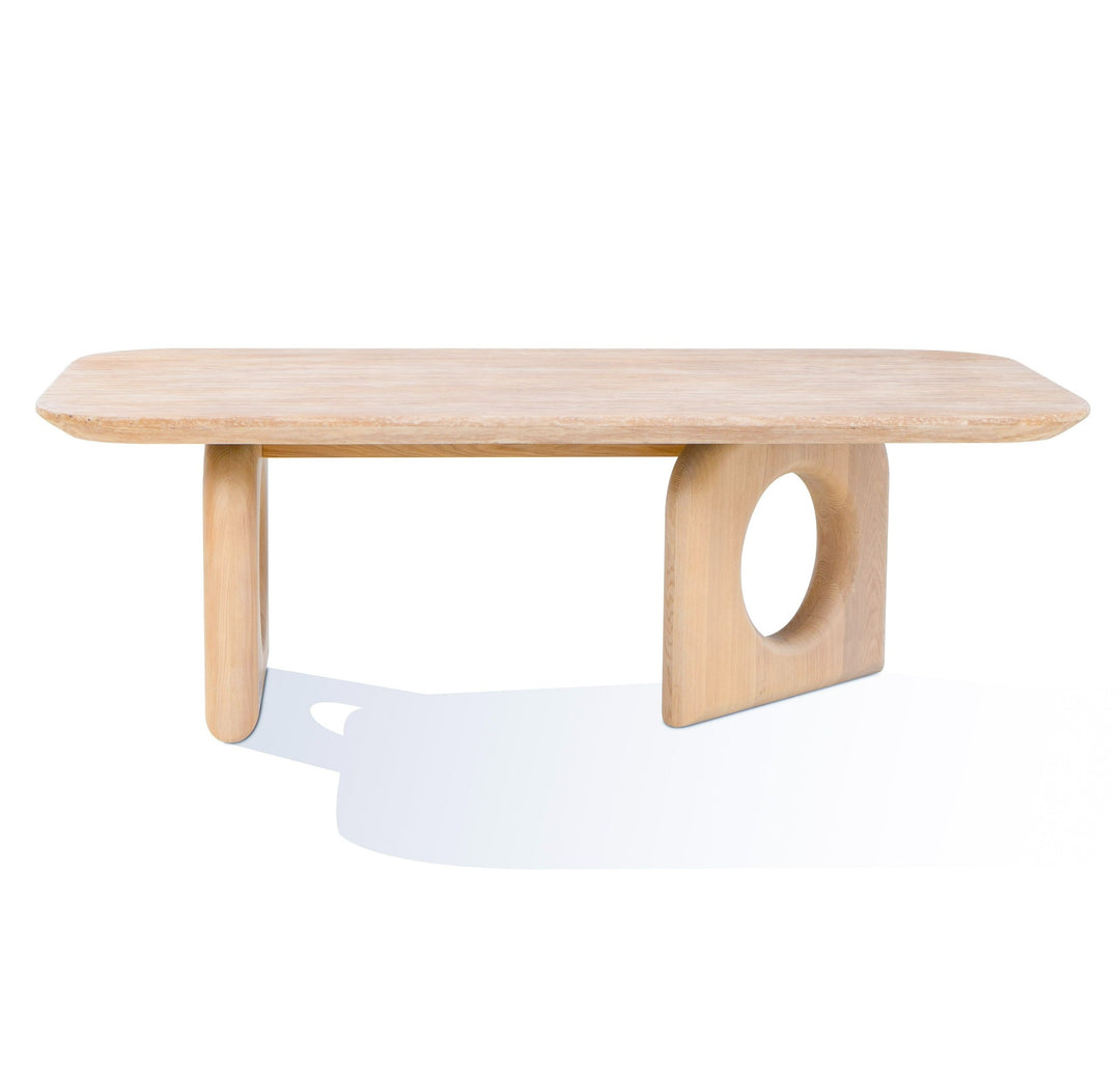 Osaka  Modern Faux Marble + Natural Ash Coffee Table