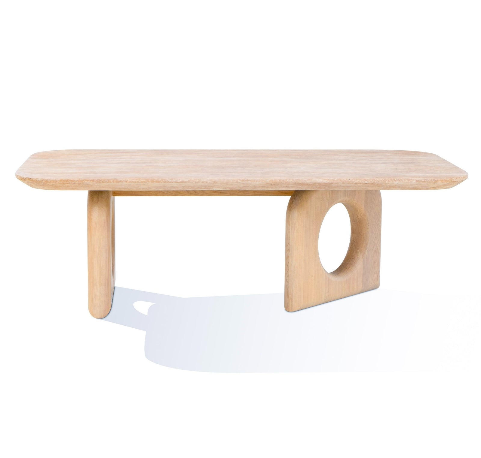 Osaka - Modern Faux Marble  Natural Ash Coffee Table