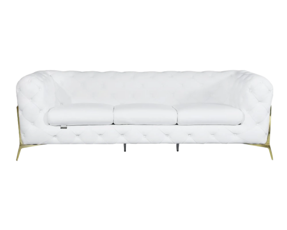 DivanItalia 970 Italian Leather White Sofa - alternate view 2