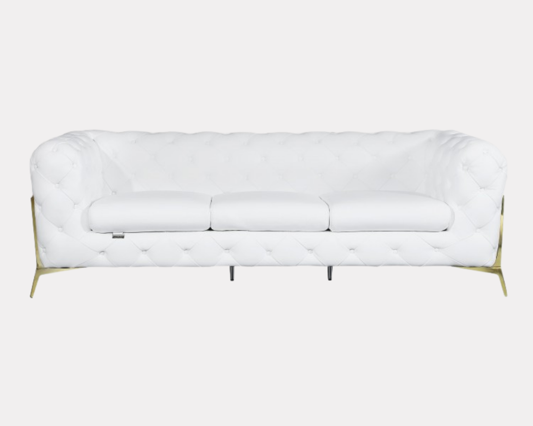 DivanItalia 970 Italian Leather White Sofa