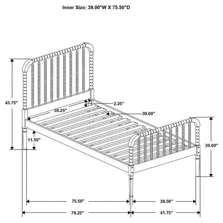 Coaster Furniture 400415T Jones Wood Twin Open Frame Bed White