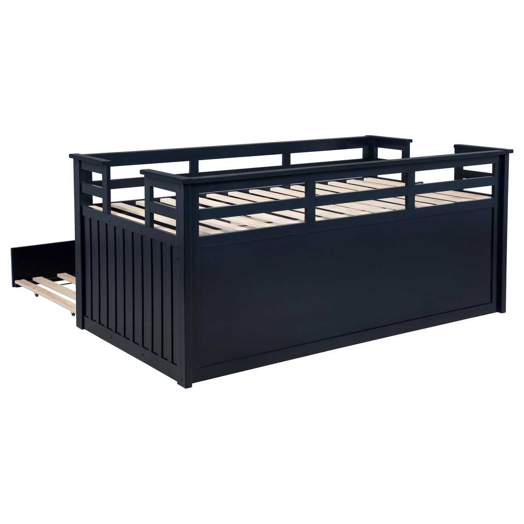 Coaster Furniture 401980T Carlsbad Wood Twin Captains Bed With Trundle Navy Blue