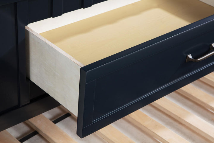 Coaster Furniture 401980T Carlsbad Wood Twin Captains Bed With Trundle Navy Blue