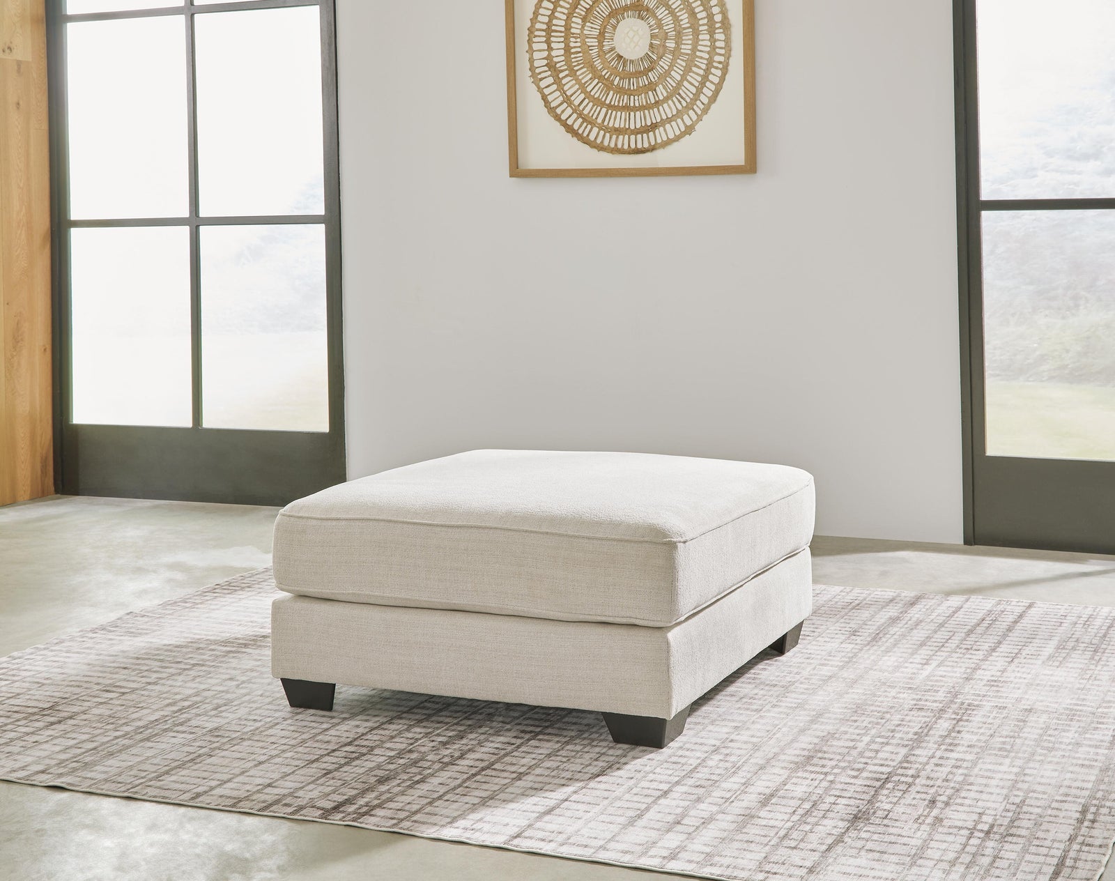 Lerenza Oversized Accent Ottoman - Beige (2)