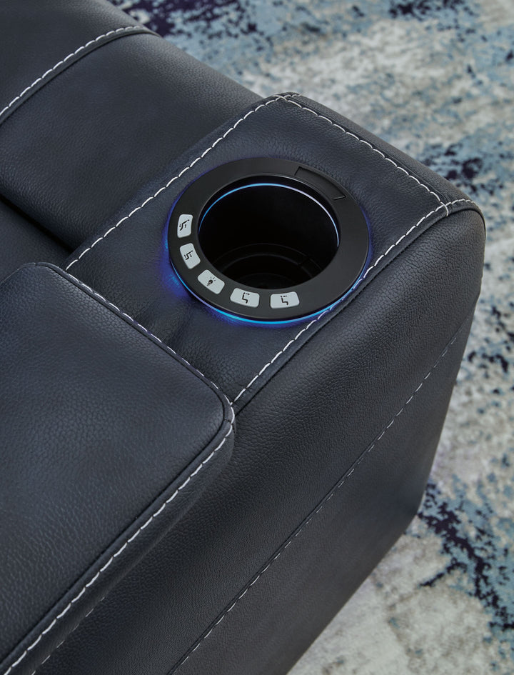 Feazada - Power Recliner With Adj Headrest - Sapphire