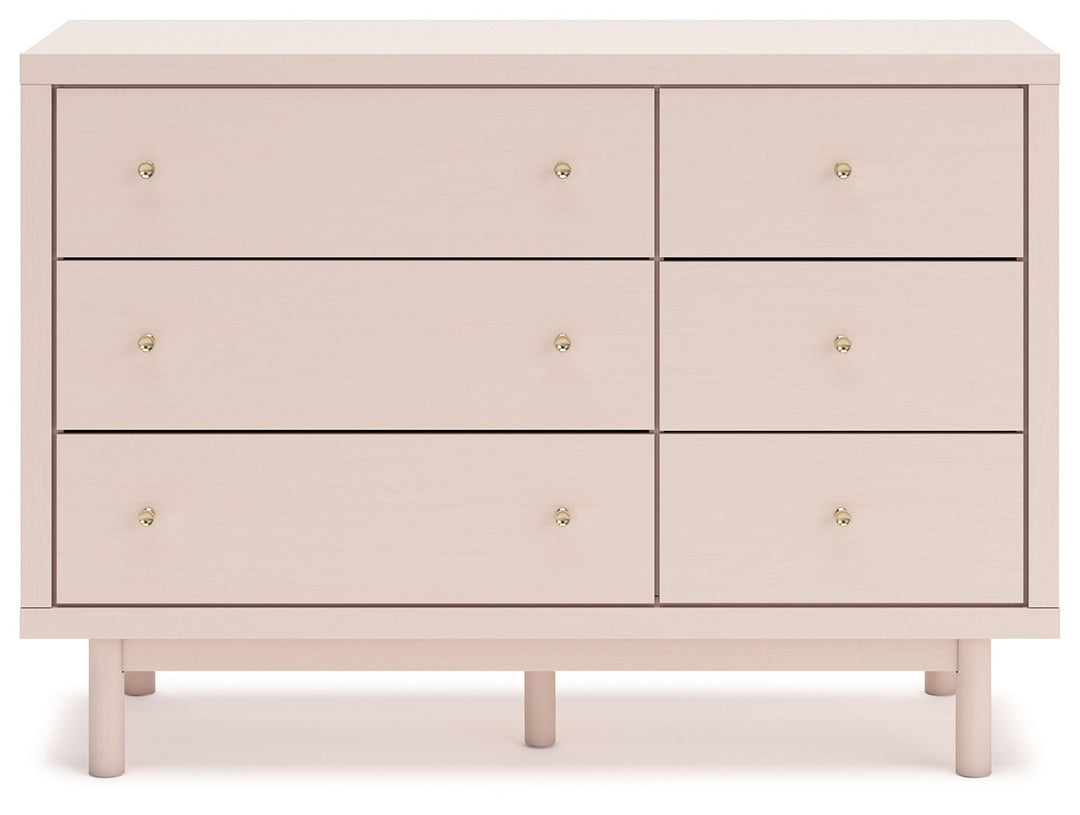Wistenpine - Six Drawer Dresser - Blush