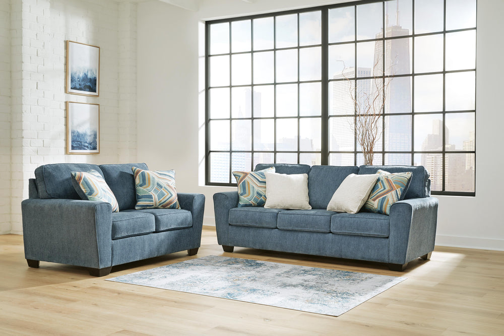 Cashton Sofa and Loveseat - Blue (1)