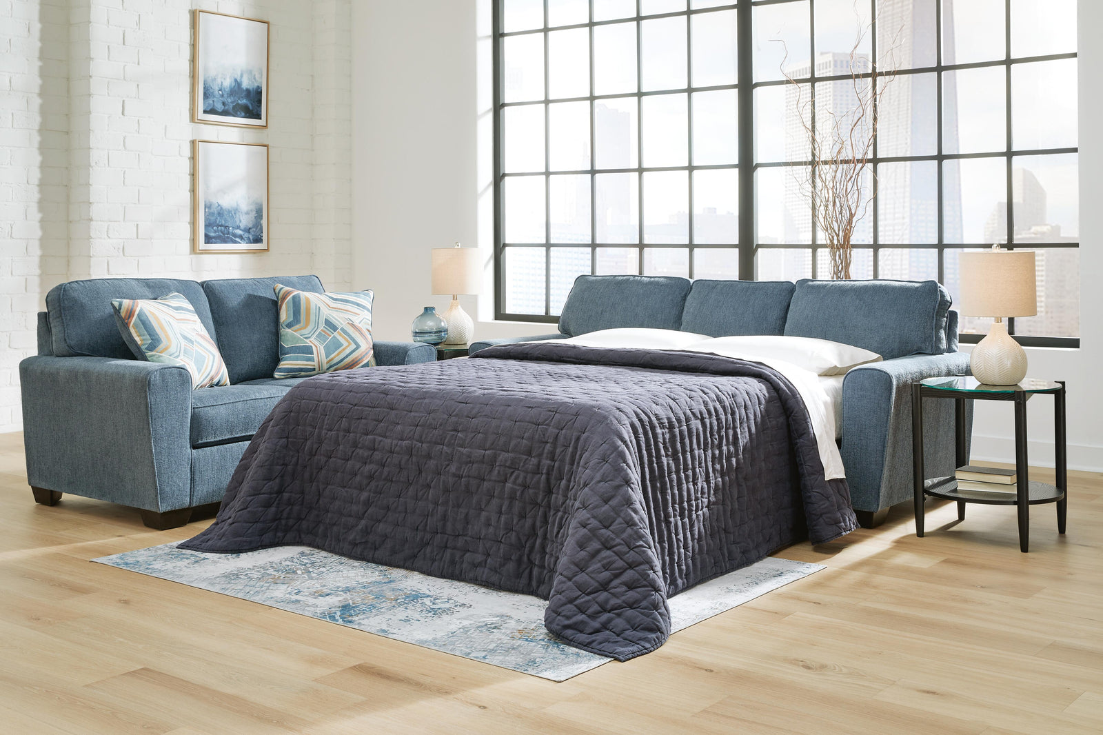 Cashton Queen Sofa Sleeper - Blue (2)