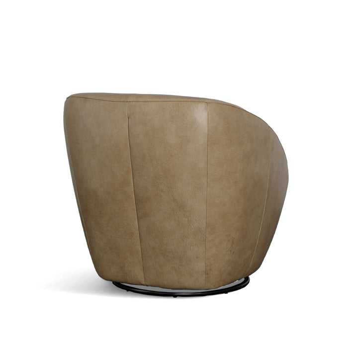 Wade Leather Swivel Chair in Barley