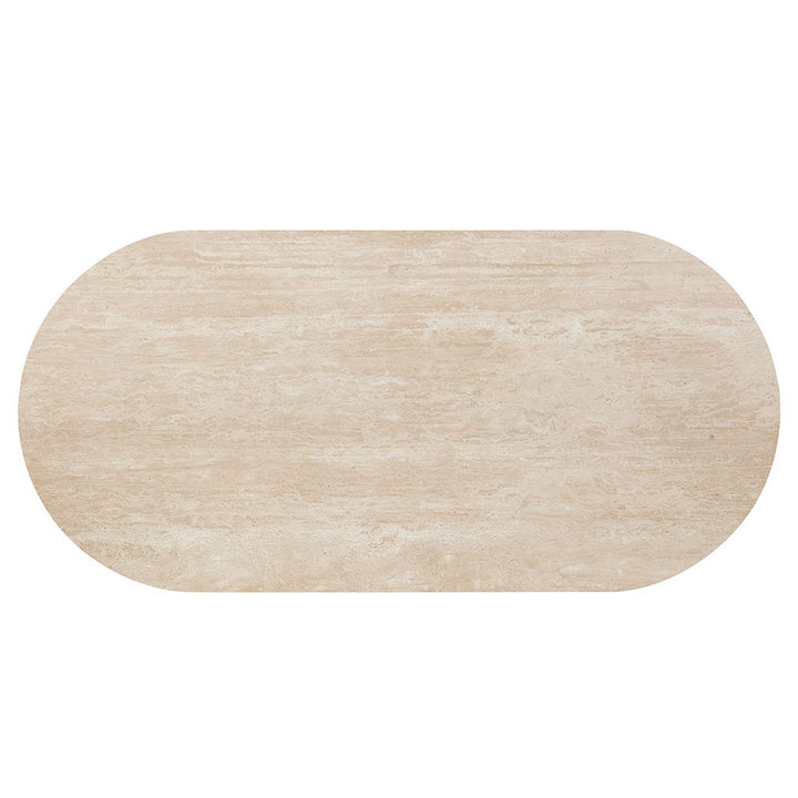 Leonardo - Dining Table - Travertine Top & Dark Oak