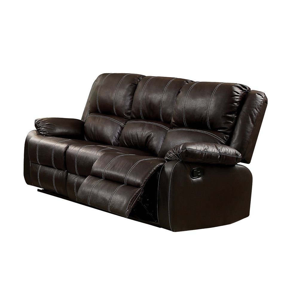 Zuriel - Synthetic Leather Recliner Sofa - Brown