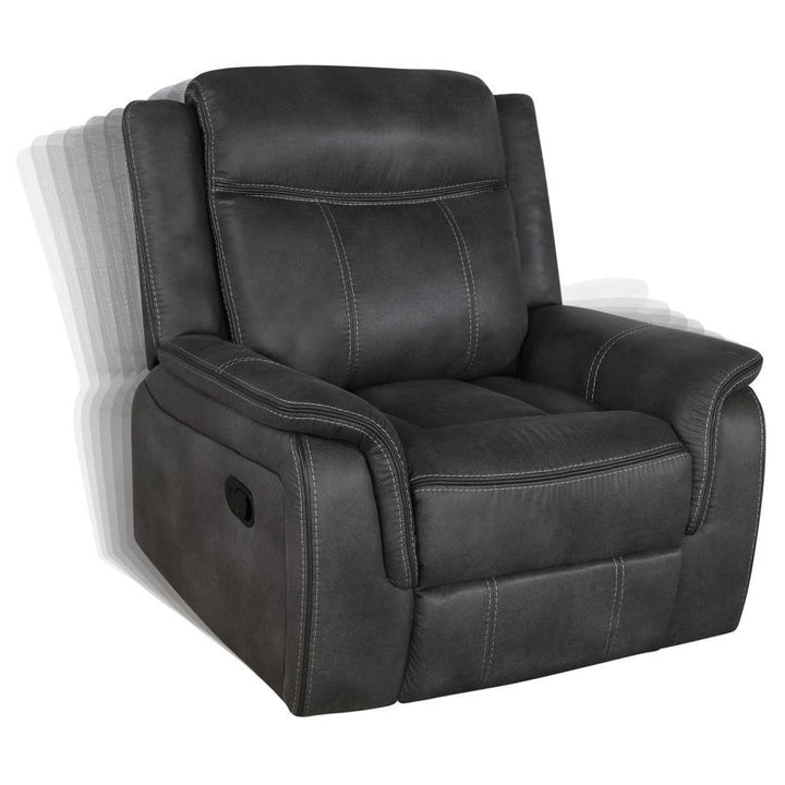Lawrence - 3 Piece Upholstered Reclining Sofa Set - Charcoal