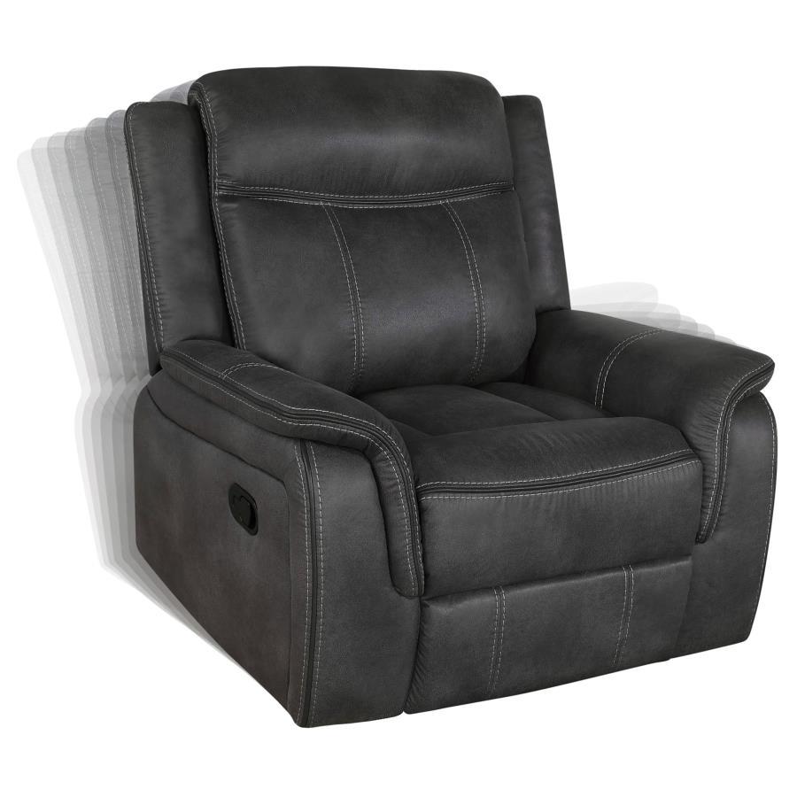 Lawrence - 3 Piece Upholstered Reclining Sofa Set - Charcoal