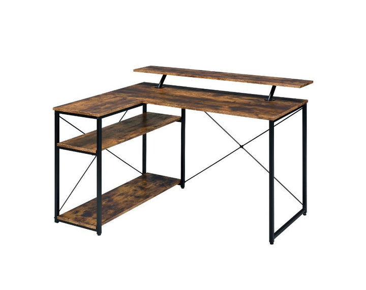 Drebo - Writing Desk - Weathered Oak & Black