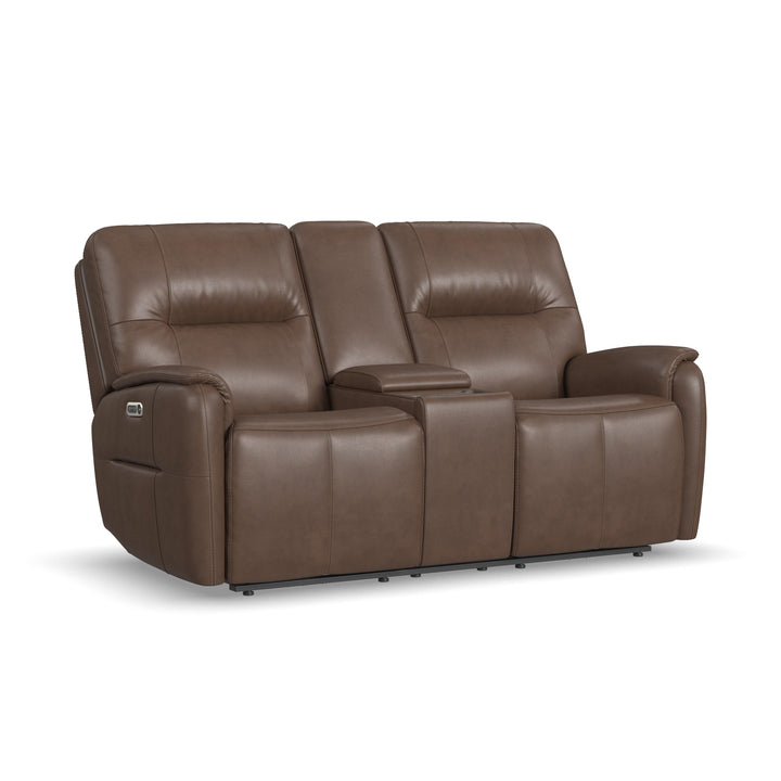 Wilson Power Reclining Loveseat With Console And Power Headrests Café