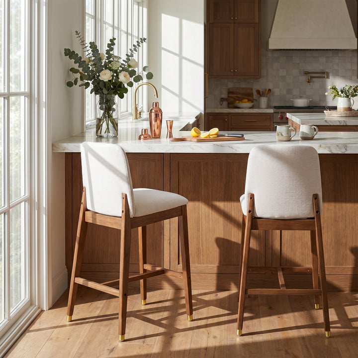 Danita Mid-Century Bar Stool – Walnut (Set of 2)