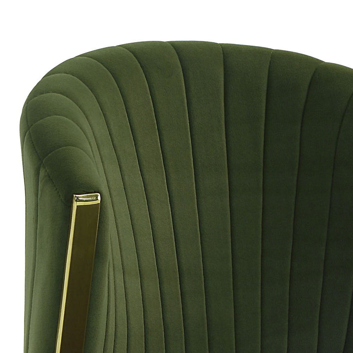 Fallon - Side Chair Set of 2) - Green Velvet & Mirrored Gold