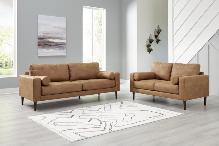 Telora Sofa, Loveseat, Chair and Ottoman - Caramel (23)