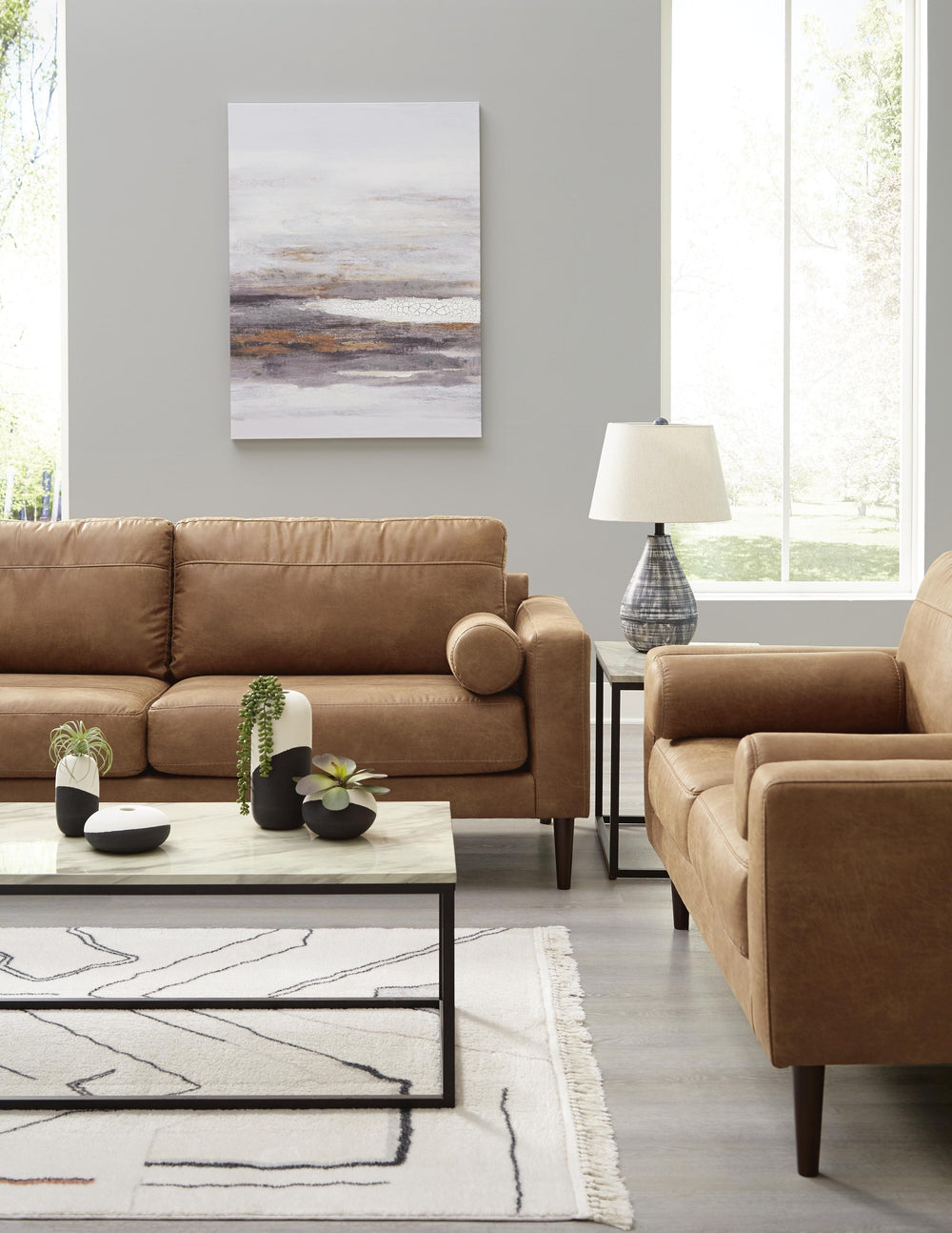 Telora Sofa and Loveseat - Caramel (7)