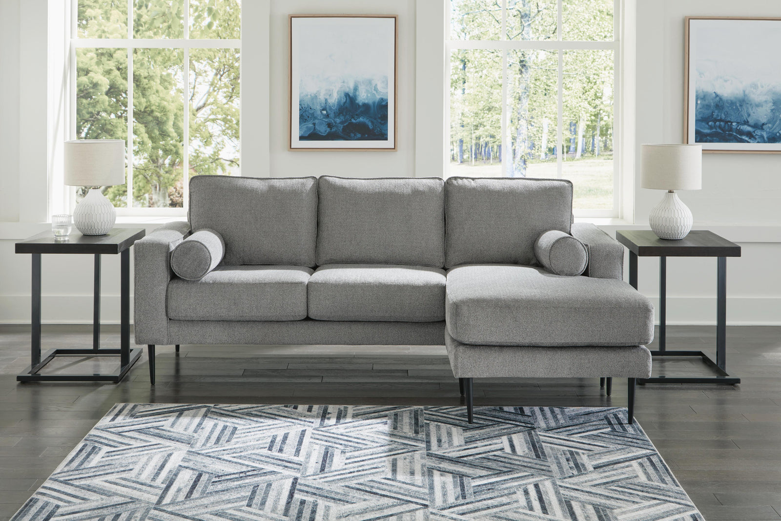 Hazela Sofa Chaise - Dark Gray (2)